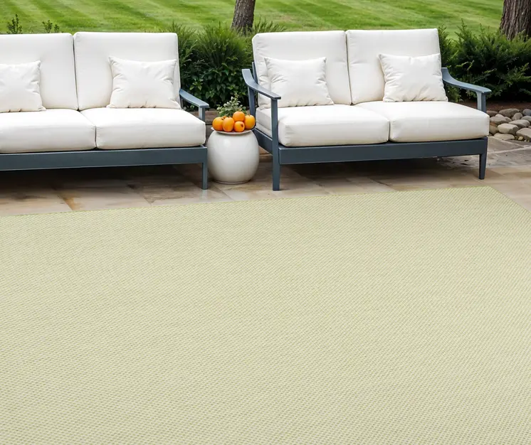 9' X 12' Green And Ivory Indoor Outdoor Area Rug