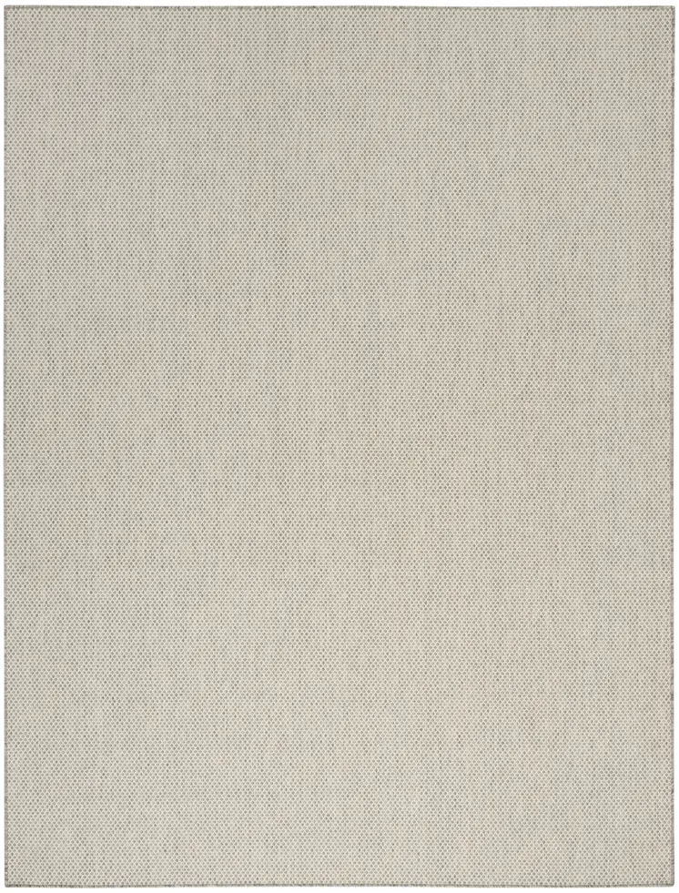 10' X 14' Ivory And Silver Indoor Outdoor Area Rug