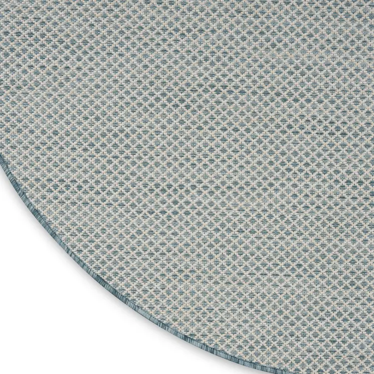 5' Blue Round Geometric Power Loom Area Rug