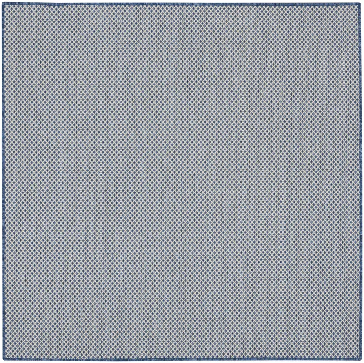 4' Bone Square Geometric Power Loom Area Rug