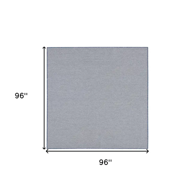 8' Blue and Ivory Indoor Outdoor Area Rug