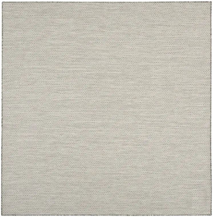 8' Silver Square Geometric Power Loom Area Rug
