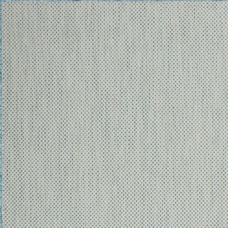 4' X 6' Aqua Geometric Power Loom Area Rug