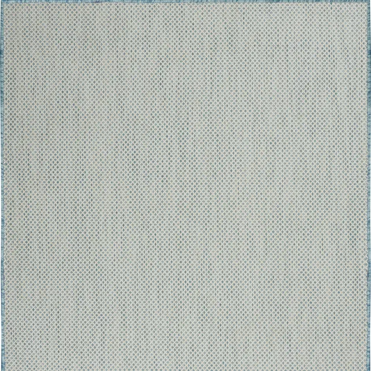 4' X 6' Aqua Geometric Power Loom Area Rug