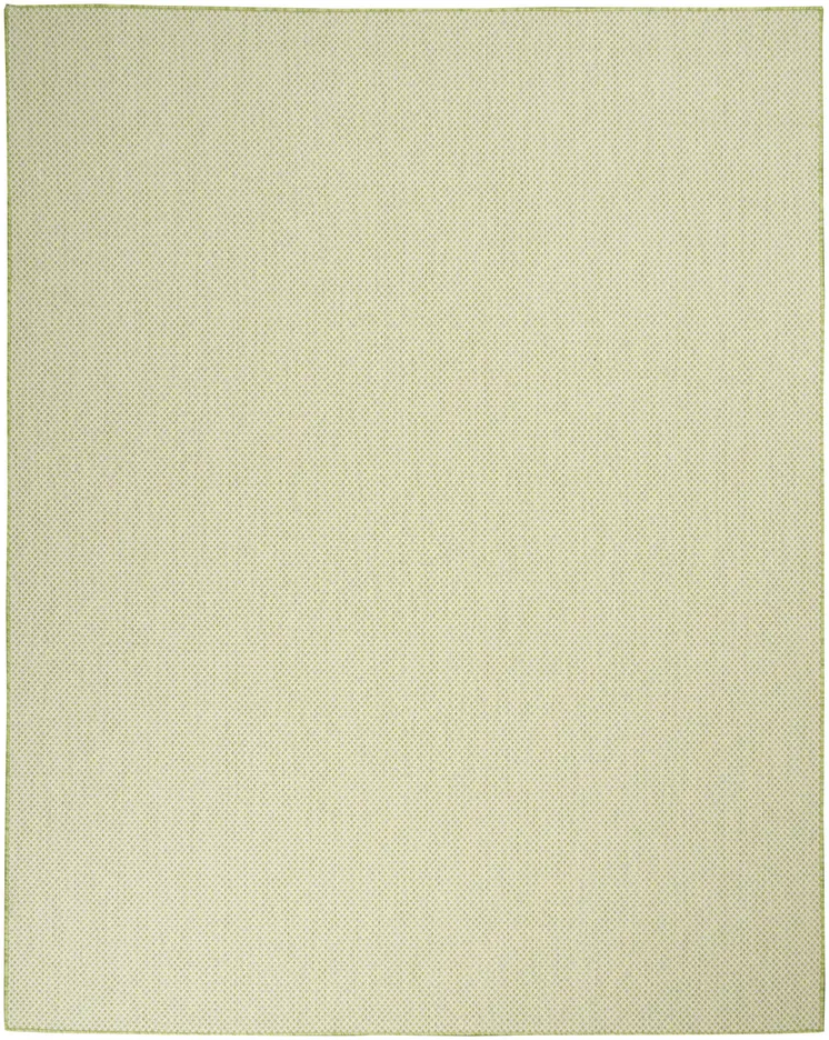 8' X 10' Green And Ivory Indoor Outdoor Area Rug