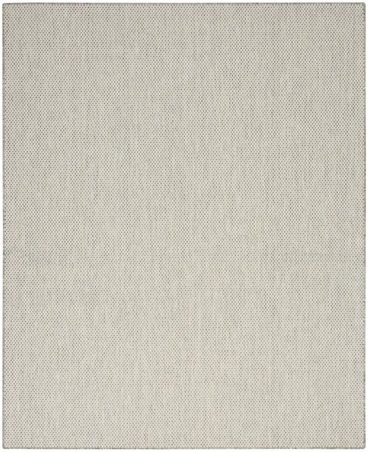 8' X 10' Ivory And Silver Indoor Outdoor Area Rug