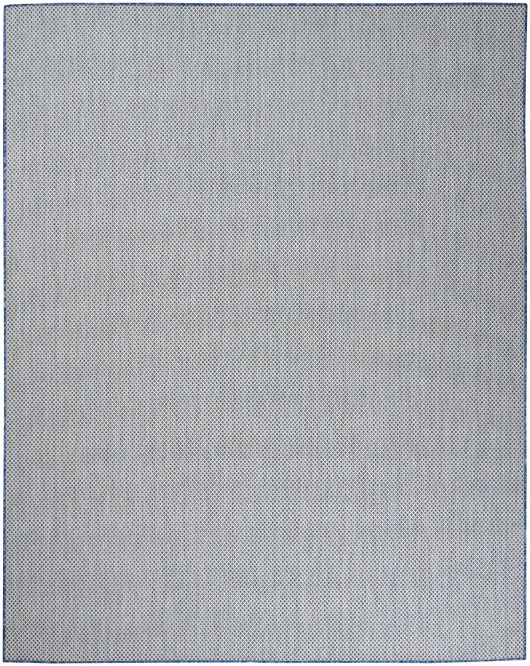 8' X 10' Blue And Ivory Indoor Outdoor Area Rug