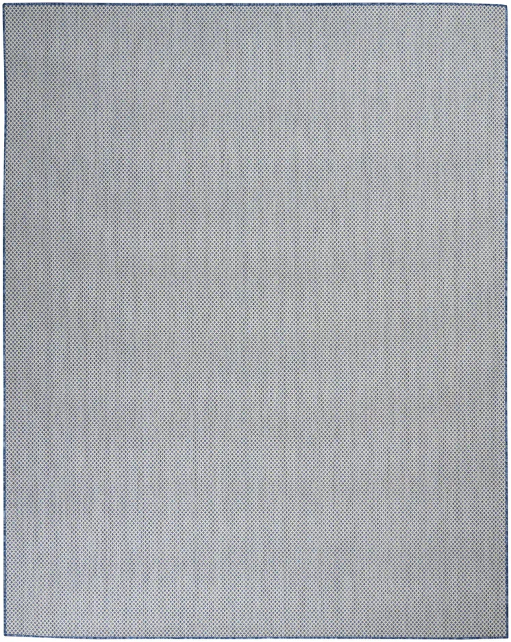 7' X 10' Blue And Ivory Indoor Outdoor Area Rug