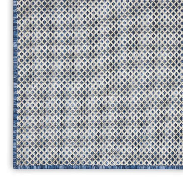 7' X 10' Blue And Ivory Indoor Outdoor Area Rug