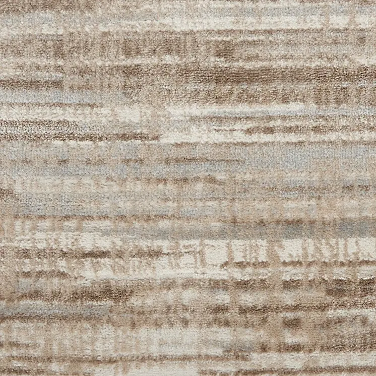14' Brown And Ivory Abstract Runner Rug