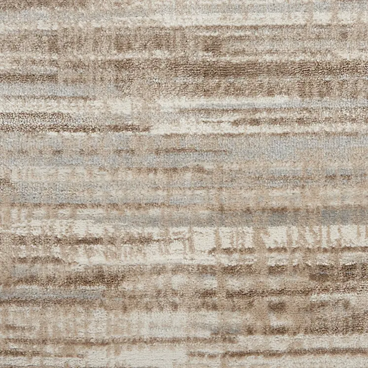 14' Brown And Ivory Abstract Runner Rug