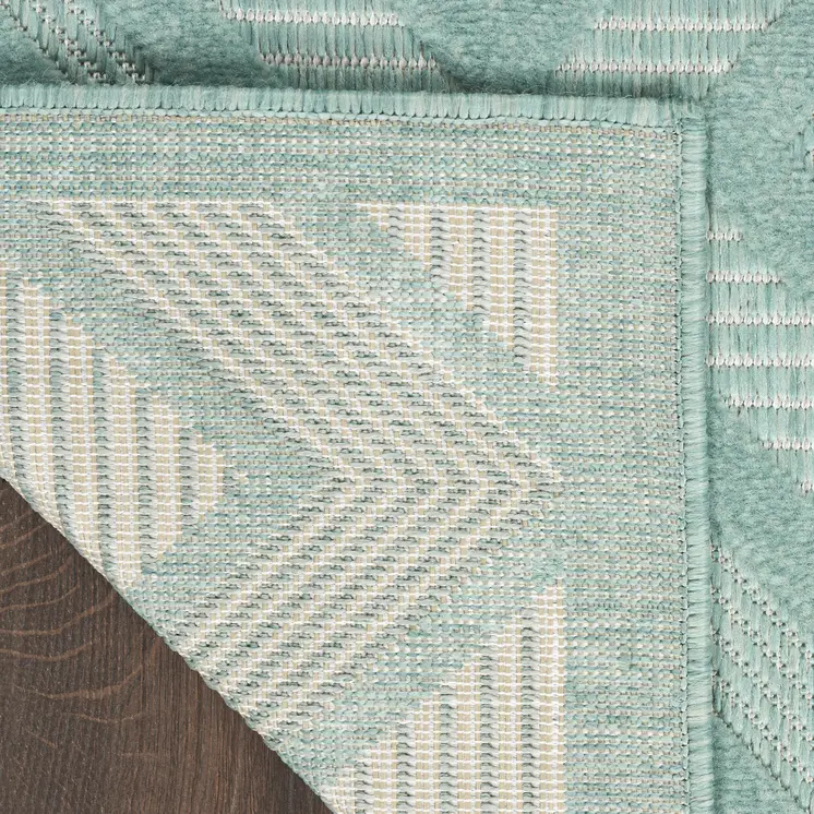7' X 10' Aqua Indoor Outdoor Area Rug