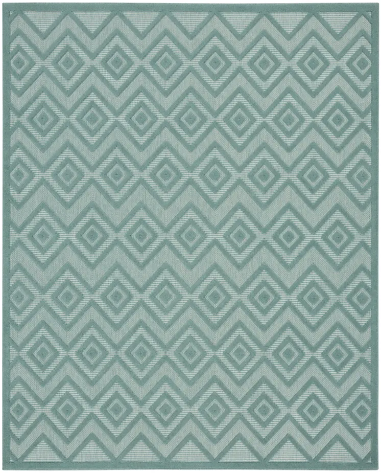 8' X 10' Aqua Indoor Outdoor Area Rug
