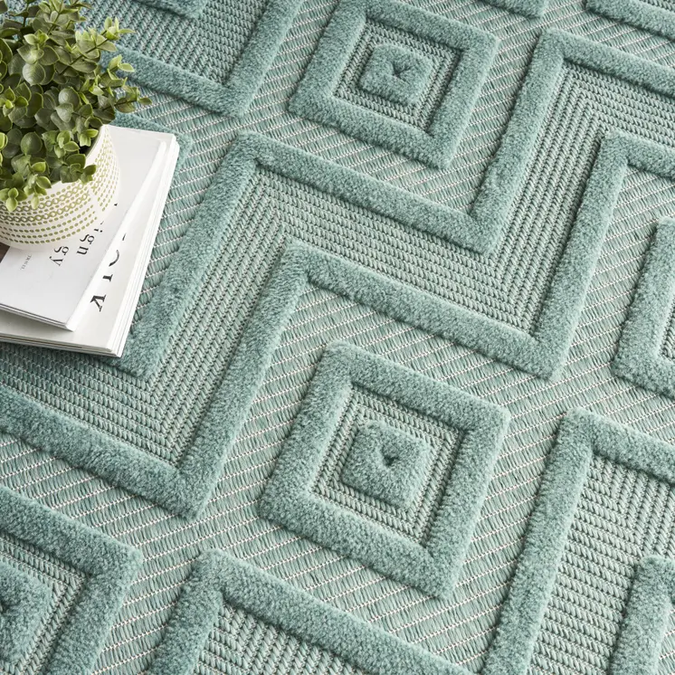8' X 10' Aqua Indoor Outdoor Area Rug