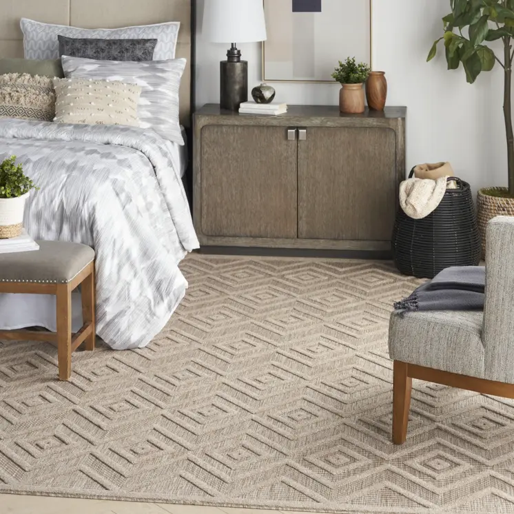 8' X 10' Beige Indoor Outdoor Area Rug