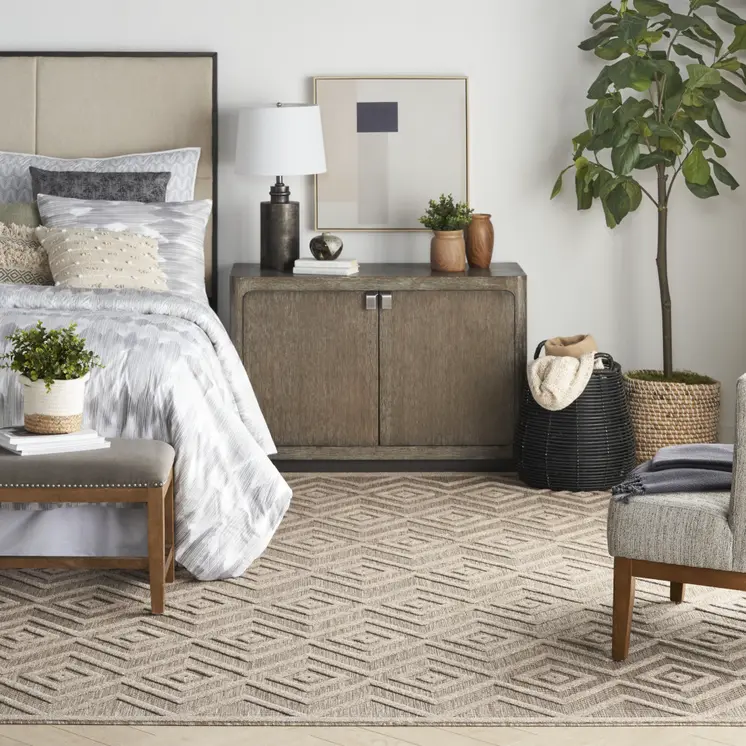 8' X 10' Beige Indoor Outdoor Area Rug
