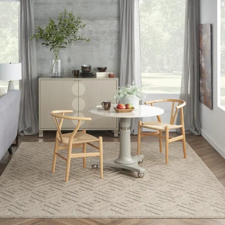 8' X 10' Beige Indoor Outdoor Area Rug