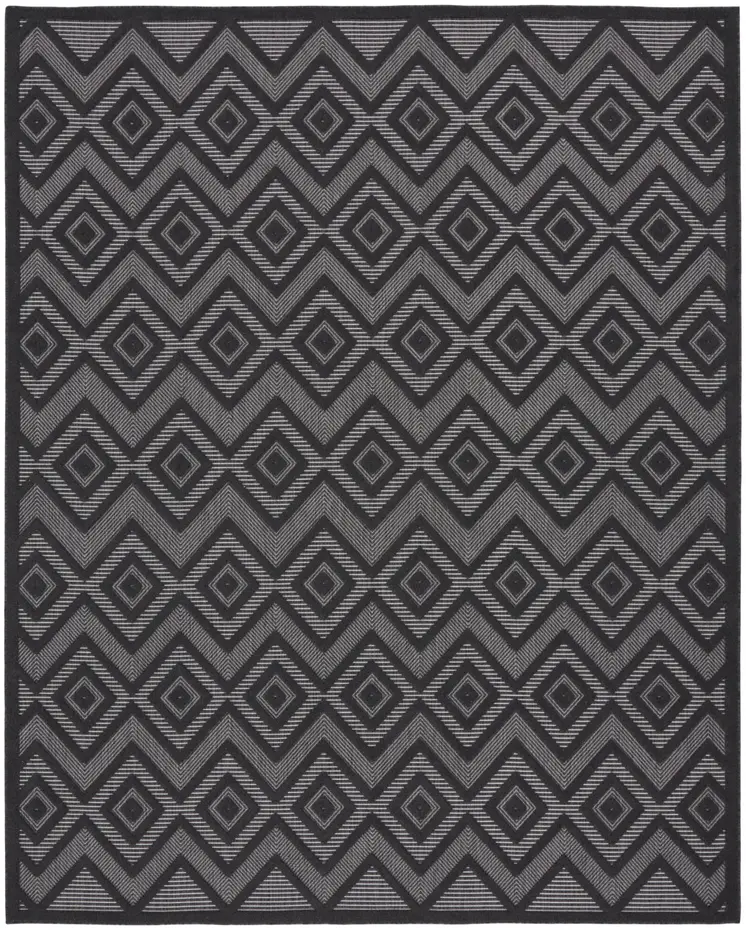9' X 12' Charcoal And Gray Indoor Outdoor Area Rug