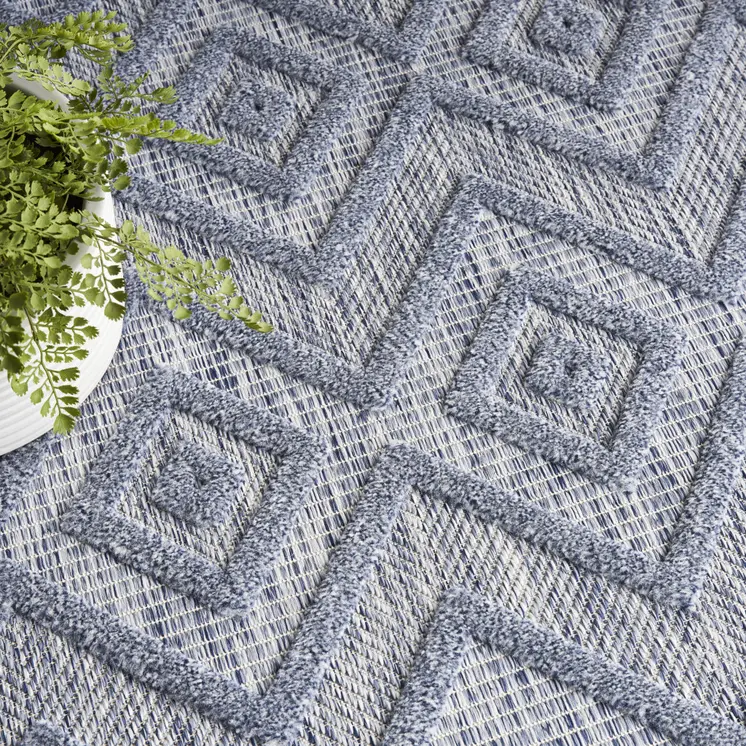 8' X 10' Blue Indoor Outdoor Area Rug