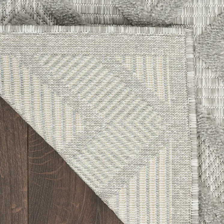 9' X 12' Gray And Silver Indoor Outdoor Area Rug