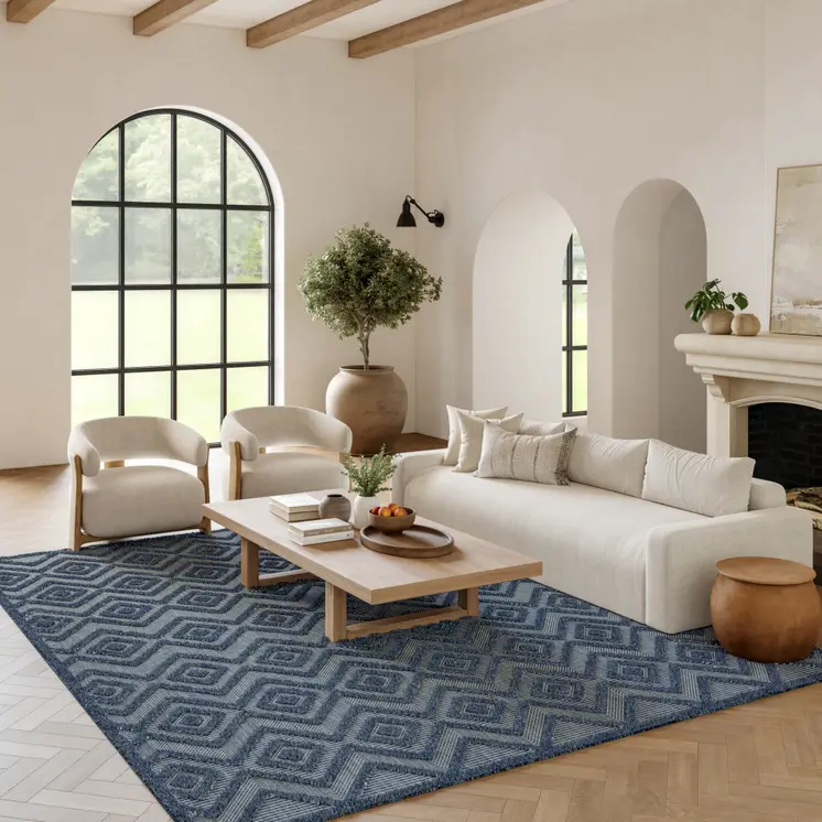 8' X 10' Navy Blue Indoor Outdoor Area Rug