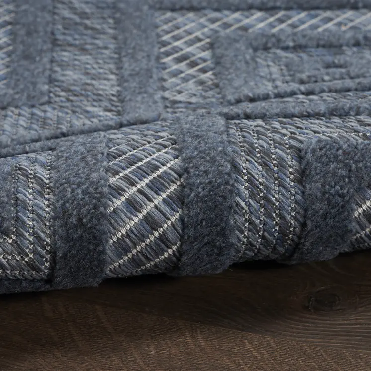 7' X 10' Navy Blue Indoor Outdoor Area Rug
