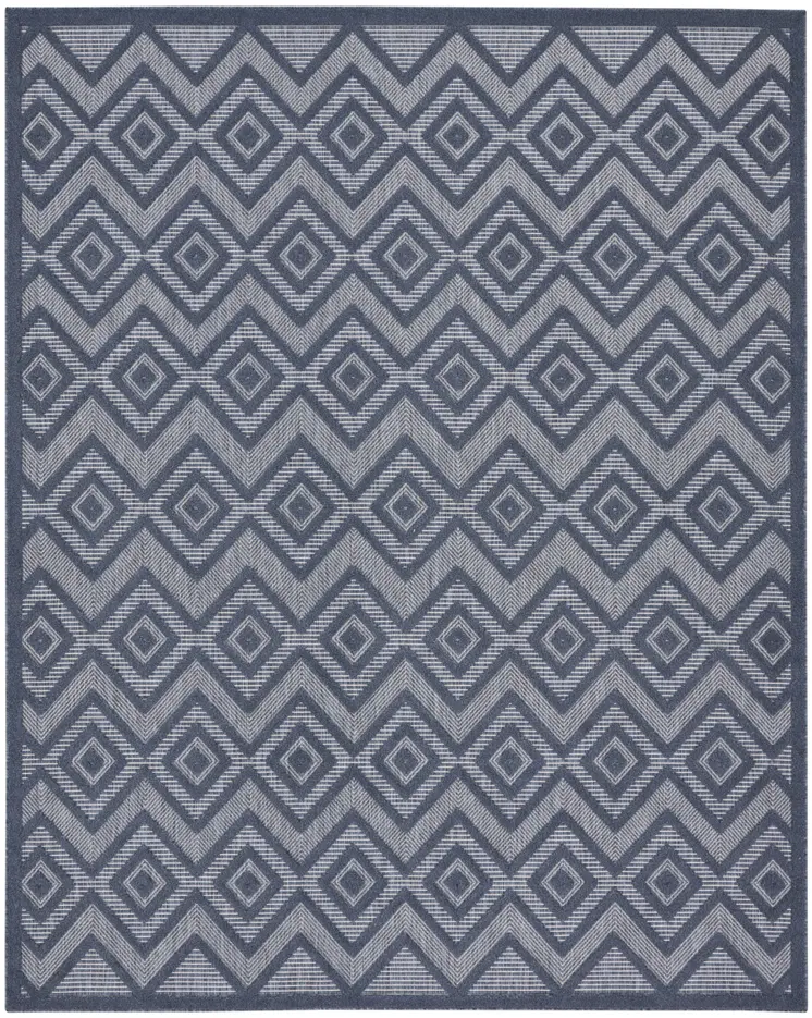 9' X 12' Navy Blue Indoor Outdoor Area Rug