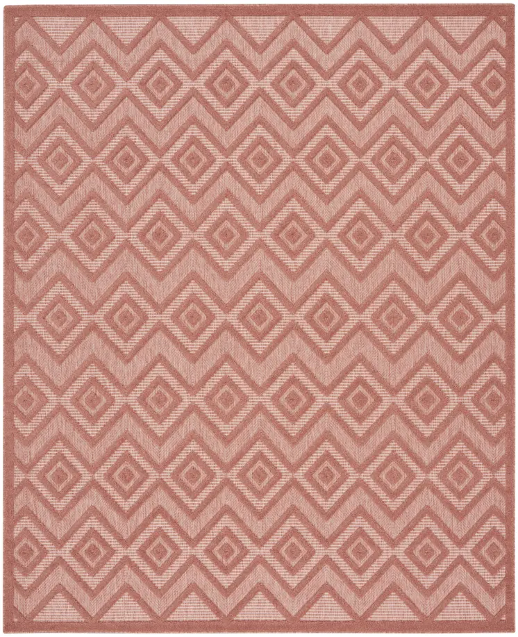 7' X 10' Orange Indoor Outdoor Area Rug