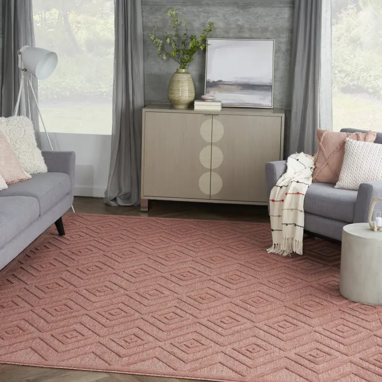 8' X 10' Orange Indoor Outdoor Area Rug