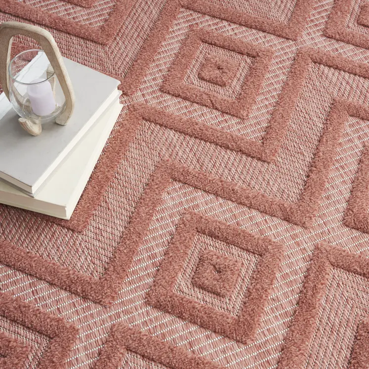 8' X 10' Orange Indoor Outdoor Area Rug