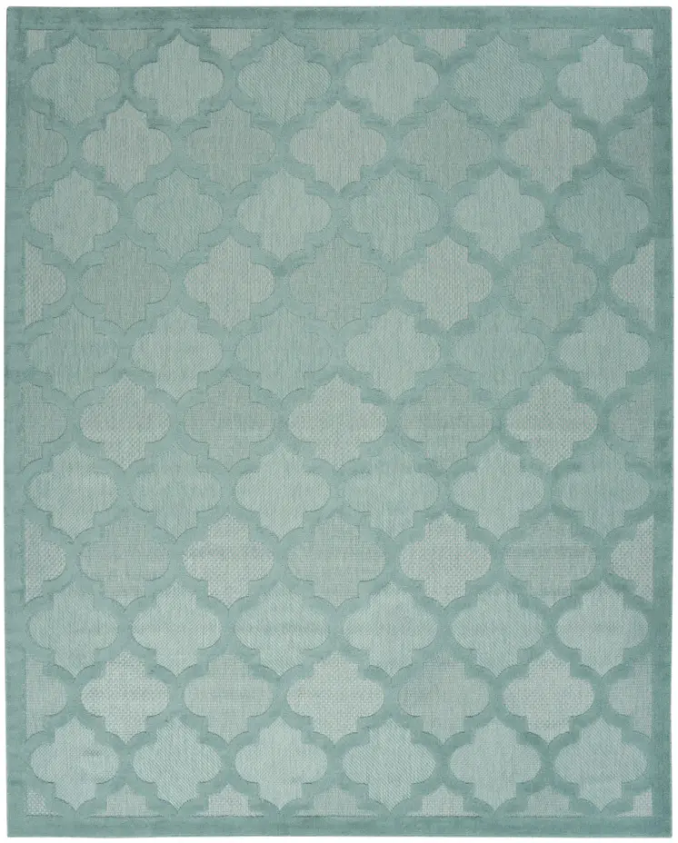 8' X 10' Aqua Indoor Outdoor Area Rug