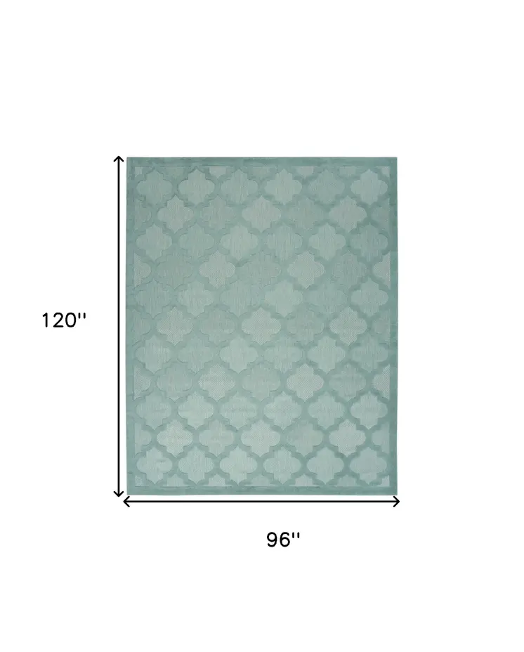 8' X 10' Aqua Indoor Outdoor Area Rug