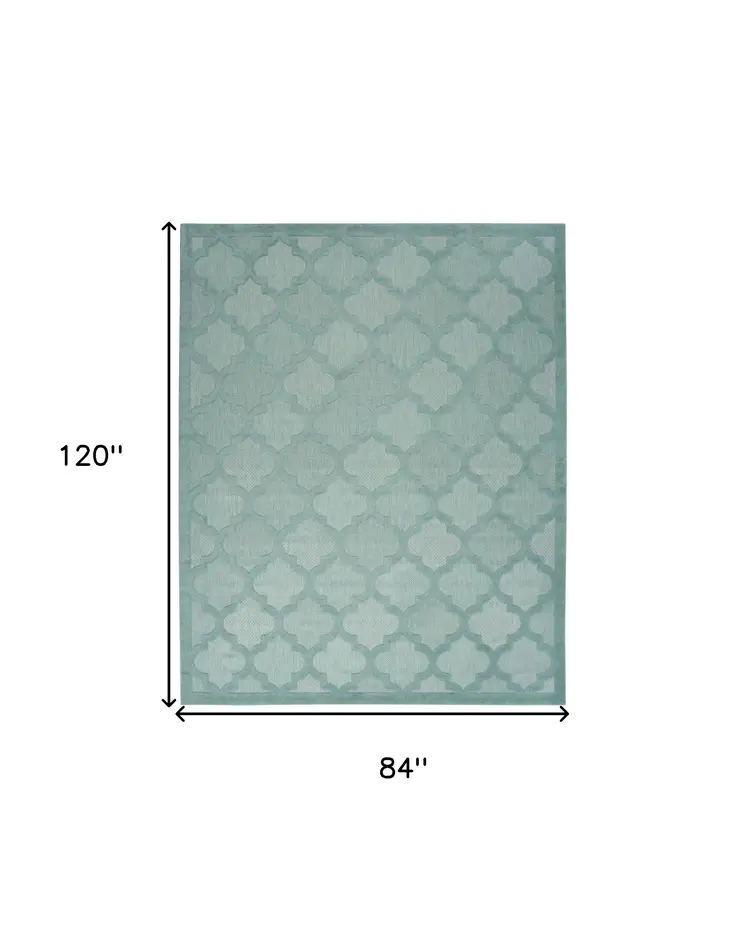 7' X 10' Aqua Indoor Outdoor Area Rug