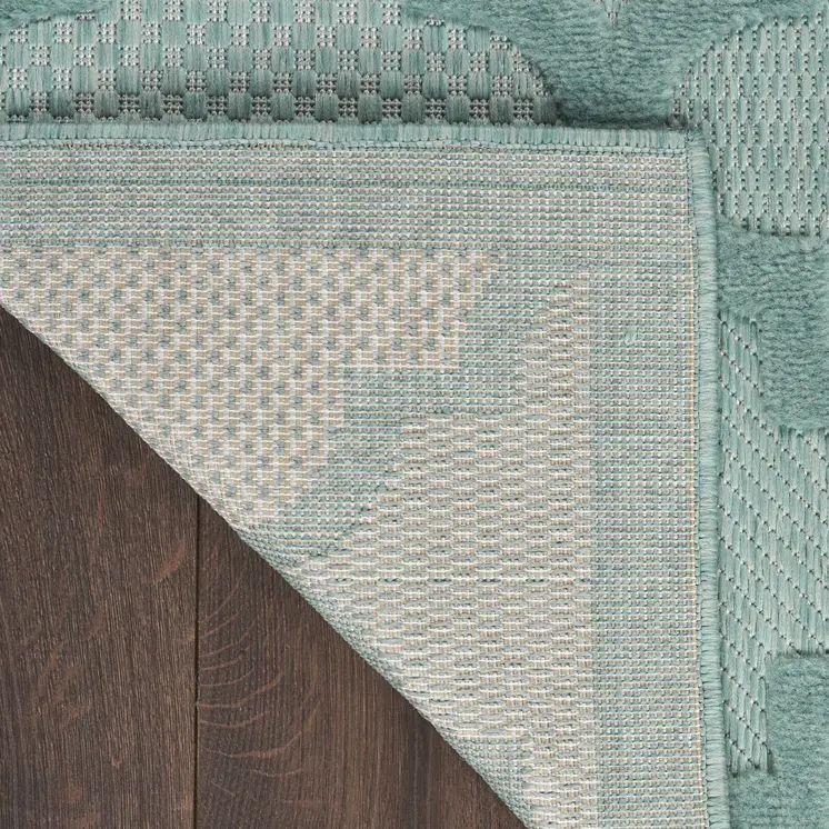 7' X 10' Aqua Indoor Outdoor Area Rug