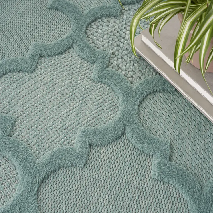 7' X 10' Aqua Indoor Outdoor Area Rug