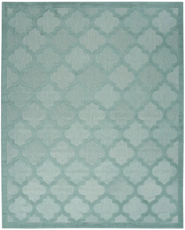 9' X 12' Aqua Indoor Outdoor Area Rug