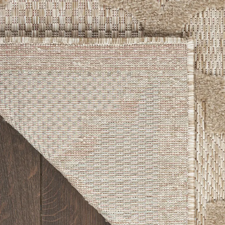 6' X 9' Beige Geometric Flatweave Area Rug
