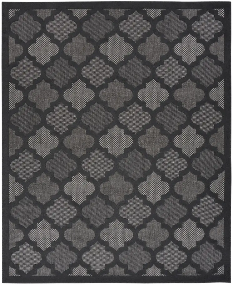 9' X 12' Charcoal And Gray Indoor Outdoor Area Rug
