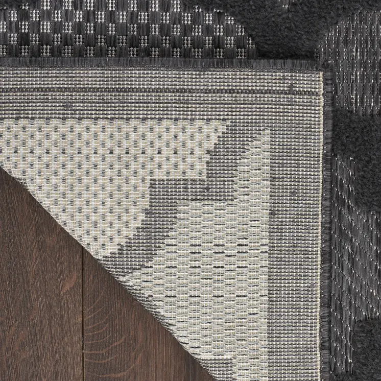 7' X 10' Black Indoor Outdoor Area Rug