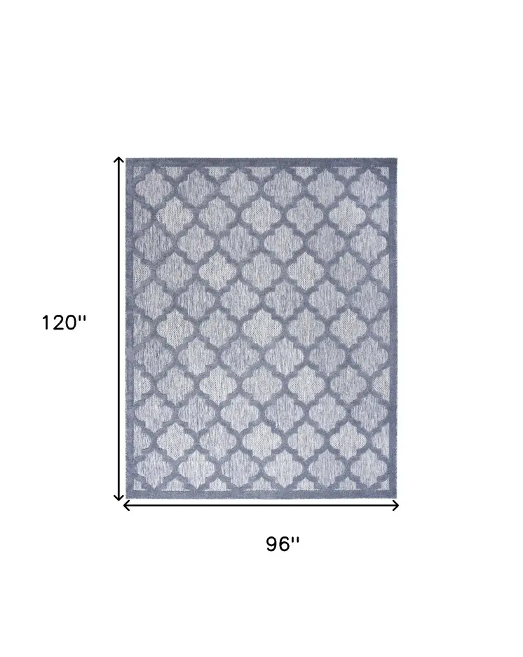 8' X 10' Blue Indoor Outdoor Area Rug
