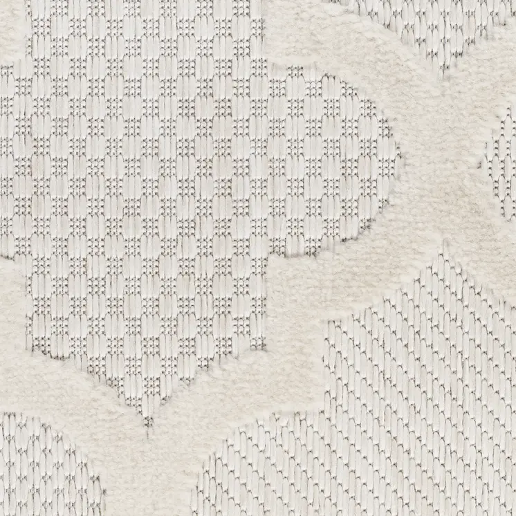 9' X 12' Ivory And White Indoor Outdoor Area Rug
