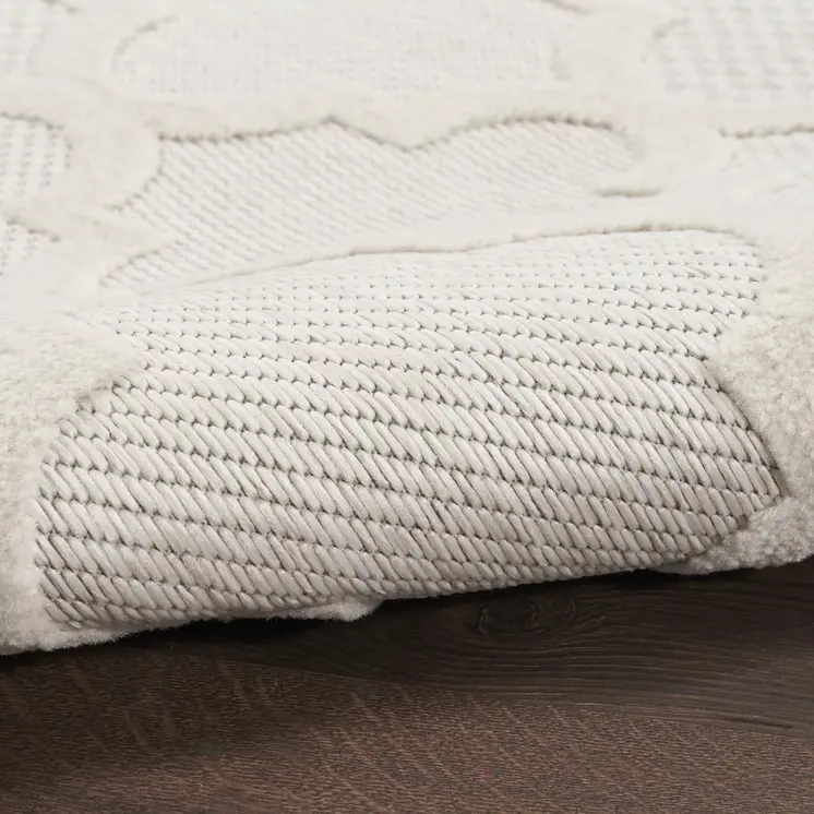 9' X 12' Ivory And White Indoor Outdoor Area Rug