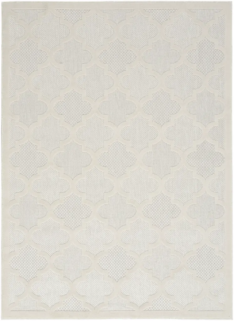 6' X 9' Cream Geometric Flatweave Area Rug