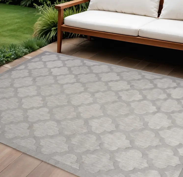 7' X 10' Gray Indoor Outdoor Area Rug