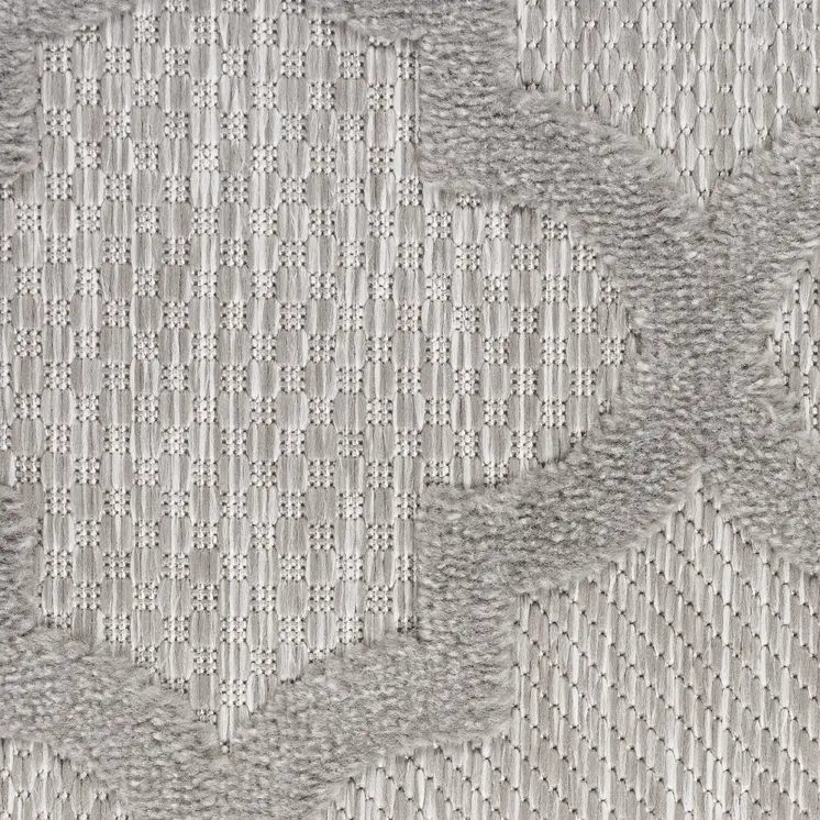 9' X 12' Gray And Silver Indoor Outdoor Area Rug