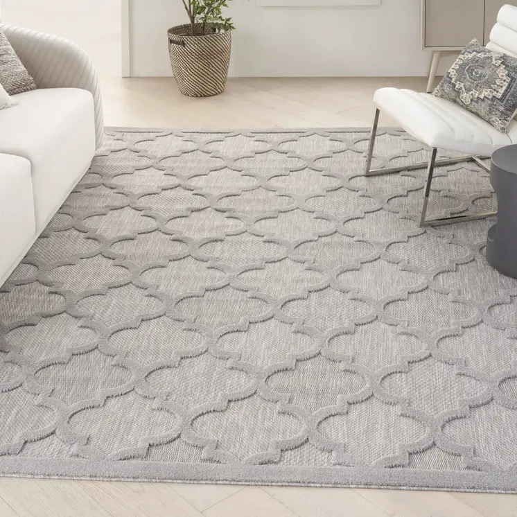 8' X 10' Gray Indoor Outdoor Area Rug