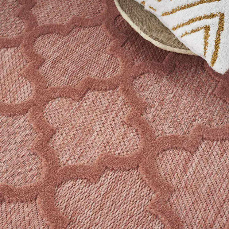 6' X 9' Coral Orange Indoor Outdoor Area Rug
