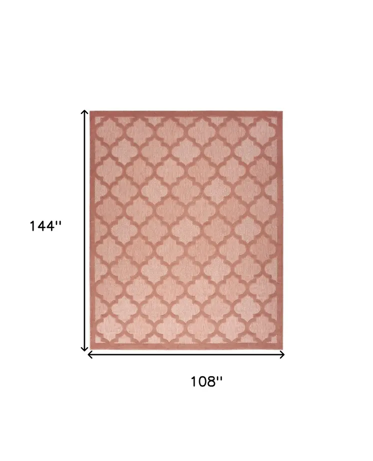9' X 12' Orange Indoor Outdoor Area Rug