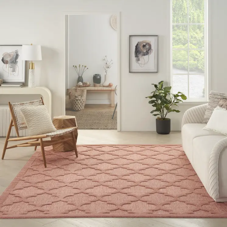 9' X 12' Orange Indoor Outdoor Area Rug