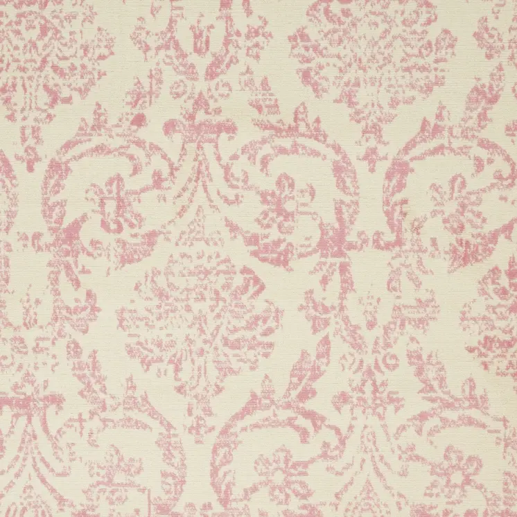 6' X 9' Beige and Pink Floral Power Loom Non Skid Area Rug